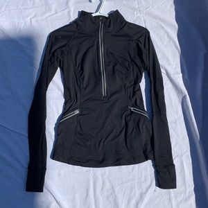 Black lulu athletic quarter zip jacket